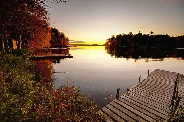 Lake Millinocket at sunrise, Baxter State Park, Maine, New England, United States of America, North America