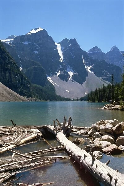 Lake Moraine, Rocky Mountains, Alberta, Canada, North America