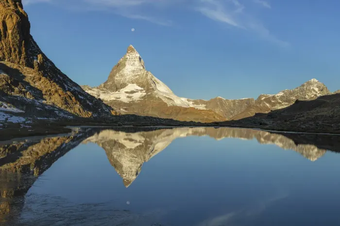 Framed Print : Lake Riffelsee with Matterhorn, 4478m, at sunrise, Zermatt, Valais, Swiss Alps, Switzerland, Europe Framed Print : Lake Riffelsee with Matterhorn, 4478m, at sunrise, Zermatt, Valais, Swiss Alps, Switzerland, Europe