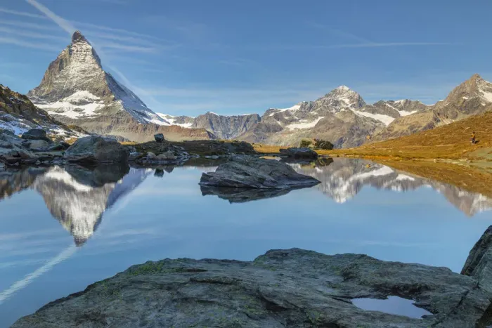 Framed Print : Lake Riffelsee with Matterhorn, 4478m, Zermatt, Valais, Swiss Alps, Switzerland, Europe Framed Print : Lake Riffelsee with Matterhorn, 4478m, Zermatt, Valais, Swiss Alps, Switzerland, Europe