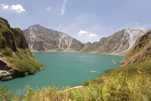 Lake in summit crater formed in 1991 eruption, Pinatubo volcano, northern Luzon