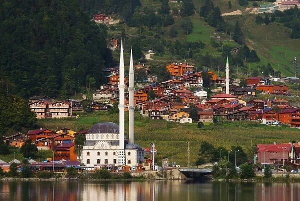 Lakeside mosque, Uzungol alpine resort, Black Sea Coast area, Trabzon Province, Anatolia
