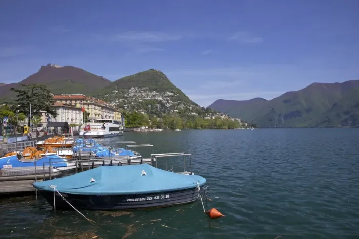 Framed Print : Lakeside in sunshine, city of Lugano, Lake Lugano, Ticino, Switzerland, Europe Framed Print : Lakeside in sunshine, city of Lugano, Lake Lugano, Ticino, Switzerland, Europe