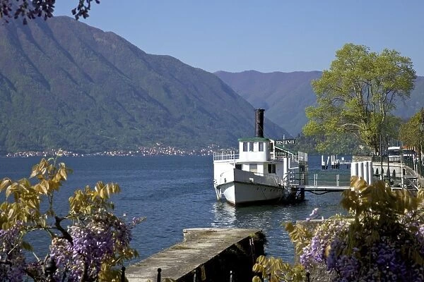Lakeside view in spring, Lake Como, Italian Lakes, Northern Italy, Europe