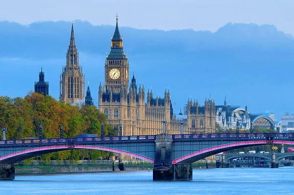 Lambeth Bridge and Houses of Parliament, UNESCO World Heritage Site, London