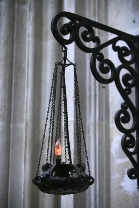 Framed Print : Lamp in Saint Seurin basilica, Bordeaux, Gironde, Aquitaine, France, Europe