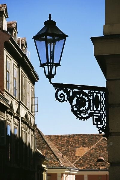 Lamp in the Upper Town, Zagreb, Croatia, Europe