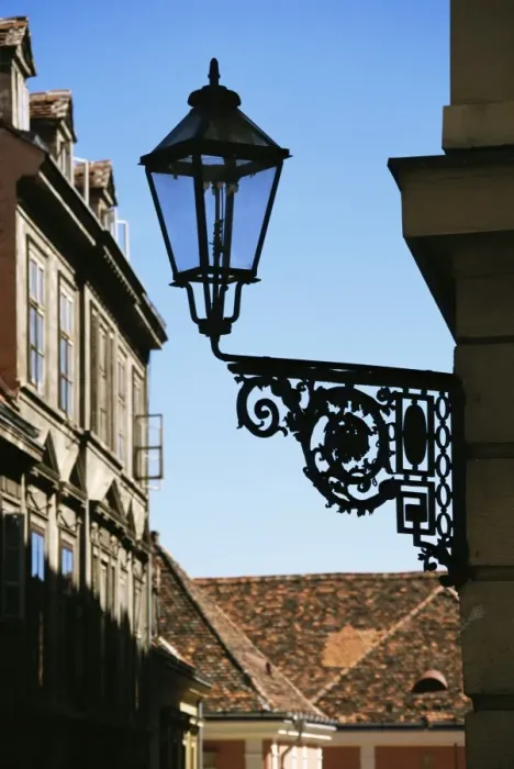 Framed Print : Lamp in the Upper Town, Zagreb, Croatia, Europe Framed Print : Lamp in the Upper Town, Zagreb, Croatia, Europe