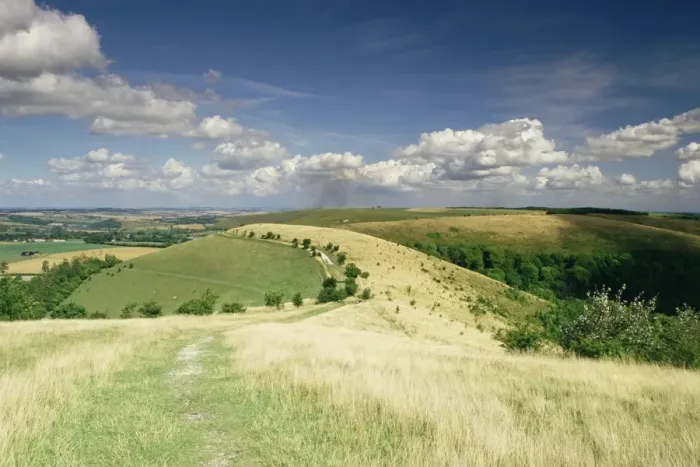 Framed Print : Landscape with clouds, Win Green, Wiltshire, England, United Kingdom, Europe Framed Print : Landscape with clouds, Win Green, Wiltshire, England, United Kingdom, Europe