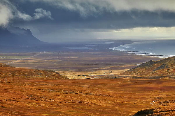 A landscape along the Knarrafjall valley, Snaefellsnes peninsula, western Iceland, Polar Regions