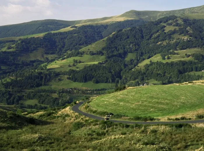Framed Print : Landscape near Vic Sur Cere, Cantal, Auvergne, France, Europe Framed Print : Landscape near Vic Sur Cere, Cantal, Auvergne, France, Europe