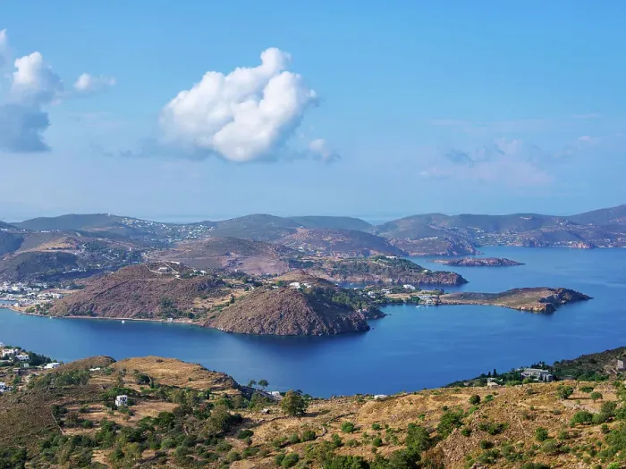Framed Print : Landscape of Patmos Island, Dodecanese, Greek Islands, Greece, Europe Framed Print : Landscape of Patmos Island, Dodecanese, Greek Islands, Greece, Europe