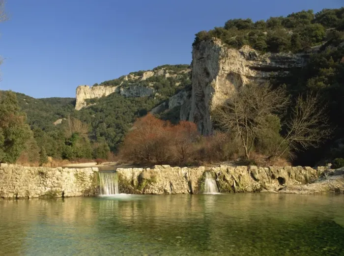 Framed Print : Landscape of the River Ibe near Pont de l Arc in the Ardeche, Rhone Alpes Framed Print : Landscape of the River Ibe near Pont de l Arc in the Ardeche, Rhone Alpes