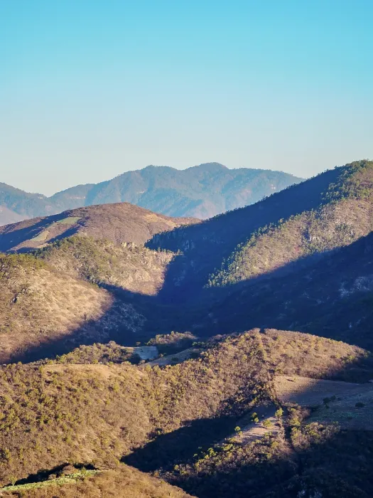Framed Print : Landscape seen from Hierve el Agua at sunset, San Lorenzo Albarradas, Oaxaca State, Mexico Framed Print : Landscape seen from Hierve el Agua at sunset, San Lorenzo Albarradas, Oaxaca State, Mexico