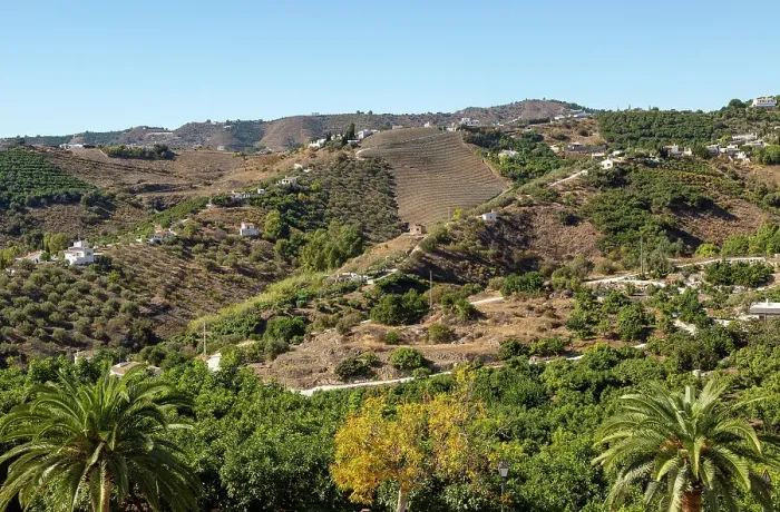 Framed Print : Landscape view of scenery of hillsides with farms and farmhouses, Frigiliana, Axarquia, Andalusia, Spain, Europe Framed Print : Landscape view of scenery of hillsides with farms and farmhouses, Frigiliana, Axarquia, Andalusia, Spain, Europe