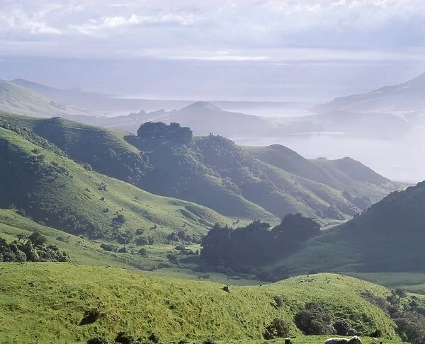 Landscape of volcanic hills