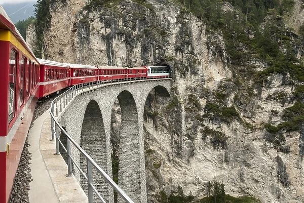 Landwasser Viaduct, Filisur, Albula railway on the Glacier Express route, UNESCO
