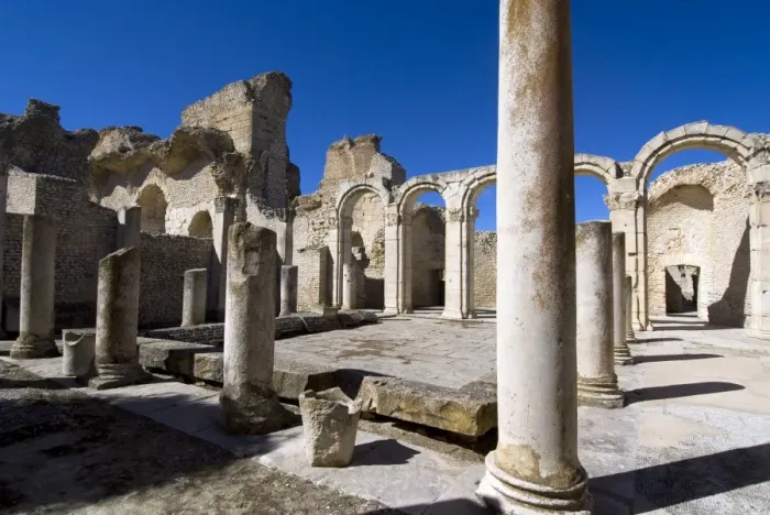 Framed Print : Large baths, Roman ruins of Makhtar, Tunisia, North Africa, Africa Framed Print : Large baths, Roman ruins of Makhtar, Tunisia, North Africa, Africa