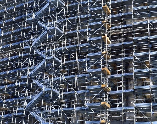 Large scaffolding facade