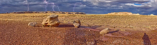 Large storm approaching Blue Mesa in Petrified Forest National Park