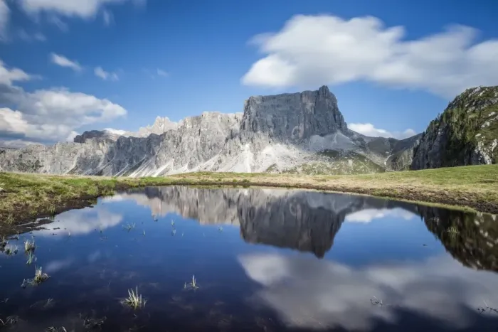 Framed Print : The Lastoni de Formin reflecting in the Lake at Passo Giau, Dolomiti Ampezzane, Cadore, Veneto, Italy, Europe Framed Print : The Lastoni de Formin reflecting in the Lake at Passo Giau, Dolomiti Ampezzane, Cadore, Veneto, Italy, Europe
