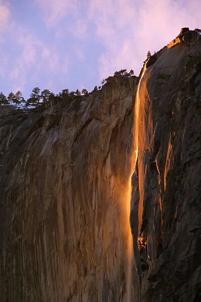 Late afternoon light on Horsetail Falls