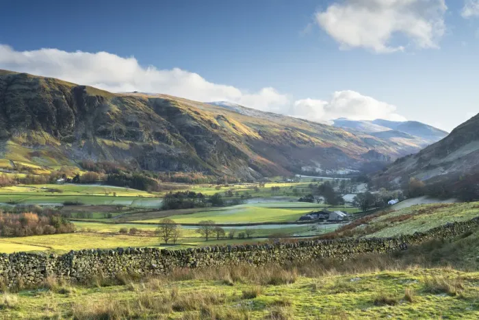 Framed Print : Late afternoon winter sunlight over Threlkeld Knotts from Tewet Tarn, St Framed Print : Late afternoon winter sunlight over Threlkeld Knotts from Tewet Tarn, St