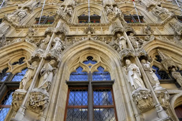 Framed Print : Late Gothic Town Hall at Grote Markt Square, Leuven, Brabant, Belgium, Europe Framed Print : Late Gothic Town Hall at Grote Markt Square, Leuven, Brabant, Belgium, Europe