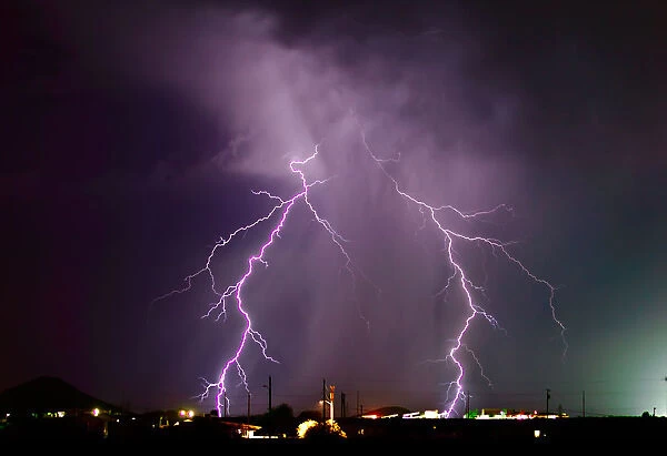 A late night lightning storm in Arlington during the 2012 Monsoon season, Arizona