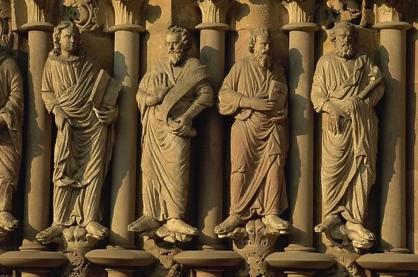 Late Romanesque portal of the apostles, Tisnov, South Moravia, Czech Republic, Europe
