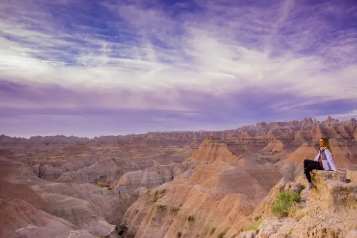 Framed Print : Laura Grier at sunrise at The Badlands, Black Hills, South Dakota, United States of America Framed Print : Laura Grier at sunrise at The Badlands, Black Hills, South Dakota, United States of America