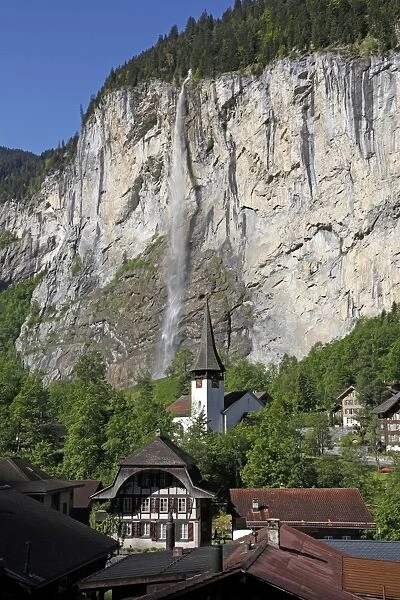 Lauterbrunnen Falls, Lauterbrunnen Valley, Bernese Oberland, Swiss Alps