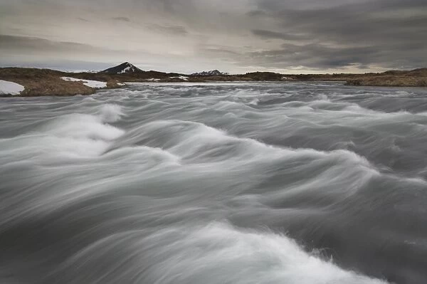 Laxa river flowing from Lake Myvatn