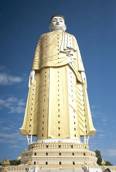 Lay Kyun Sakkya Standing Buddha, built between 1995 and 2008, standing 129 metres