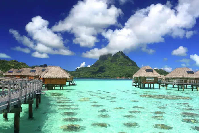 Framed Print : Le Bora Bora by Pearl Resort and Mount Otemanu, Moto Tevairoa island, Bora Bora, French Polynesia, South Pacific, Pacific Framed Print : Le Bora Bora by Pearl Resort and Mount Otemanu, Moto Tevairoa island, Bora Bora, French Polynesia, South Pacific, Pacific