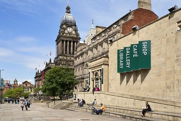 Leeds Library and Town Hall on The Headrow, Leeds, West Yorkshire, Yorkshire, England, United Kingdom, Europe
