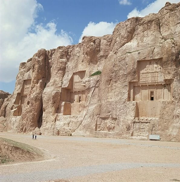 From left to right the tombs of Artaxerxes I