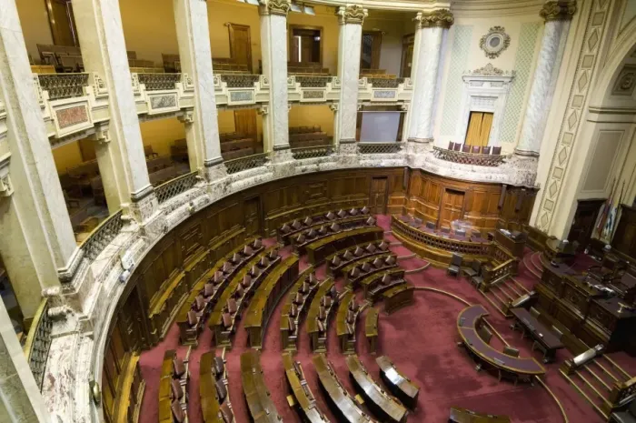 Framed Print : Legislative chamber, interior of Palacio Legislativo, the main building of government Framed Print : Legislative chamber, interior of Palacio Legislativo, the main building of government