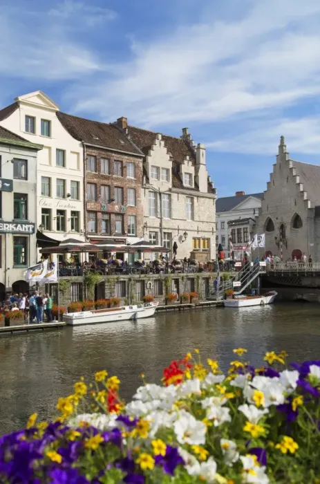 Framed Print : Leie Canal, Ghent, Flanders, Belgium, Europe Framed Print : Leie Canal, Ghent, Flanders, Belgium, Europe