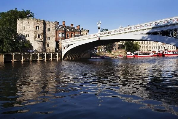 Lendal Tower and Lendal Bridge over the River Ouse, City of York, Yorkshire, England, United Kingdom, Europe