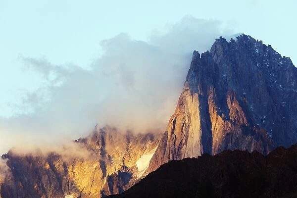 Les Drus and Aiguille Verte, 4122m, Chamonix, Rhone Alpes, Haute Savoie, France, Europe