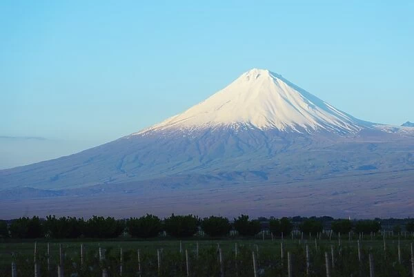 Lesser Ararat, 3925m, near Mount Ararat in Turkey photographed from Armenia, Caucasus