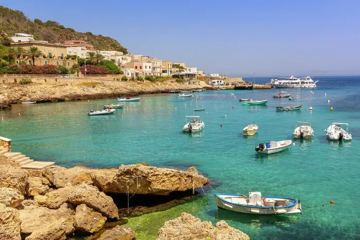 Framed Print : Levanzo Island, Cala Dogana, Aegadian Islands, province of Trapani, Sicily, Italy, Mediterranean, Europe Framed Print : Levanzo Island, Cala Dogana, Aegadian Islands, province of Trapani, Sicily, Italy, Mediterranean, Europe