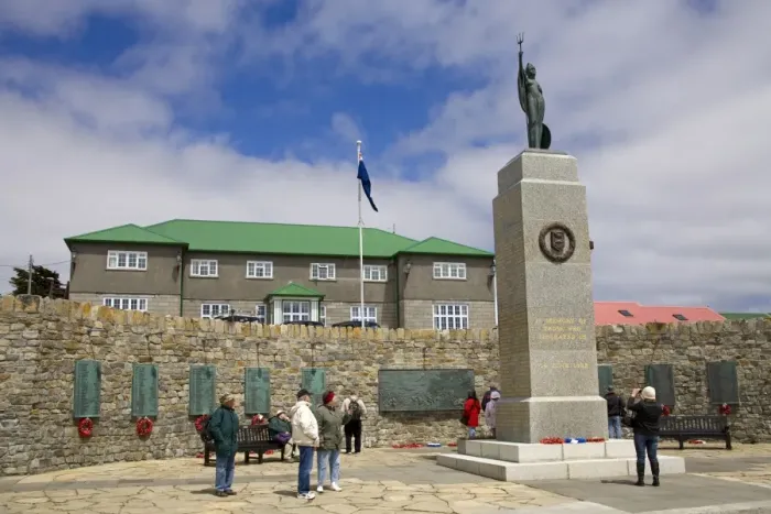 Framed Print : Liberation Monument (1982 War Memorial) in Port Stanley, Falkland Islands Framed Print : Liberation Monument (1982 War Memorial) in Port Stanley, Falkland Islands