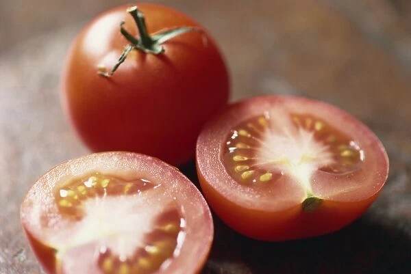 Still life of cut tomatoes