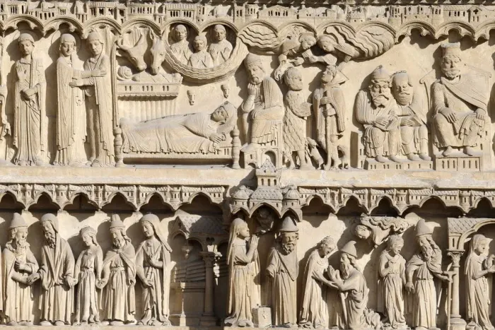 Framed Print : Life of the Virgin Mary, St. Anne portal, Western facade, Notre Dame de Paris Cathedral Framed Print : Life of the Virgin Mary, St. Anne portal, Western facade, Notre Dame de Paris Cathedral