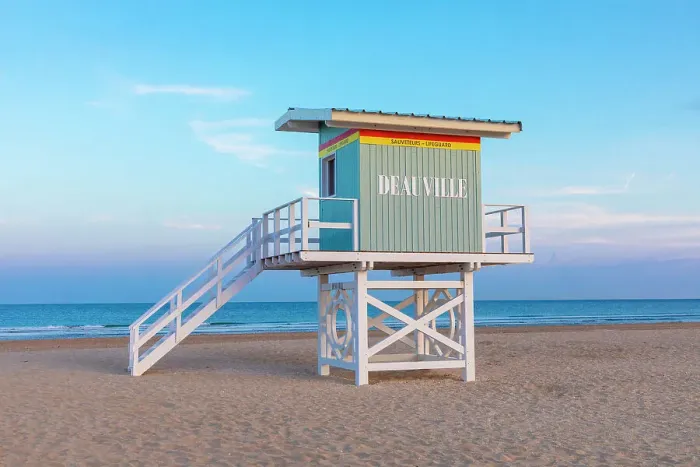Framed Print : The Lifeguard Lookout Station on The Beach at Deauville, Calvados, Cote Fleurie, Deauville, Normandy, France, Europe Framed Print : The Lifeguard Lookout Station on The Beach at Deauville, Calvados, Cote Fleurie, Deauville, Normandy, France, Europe