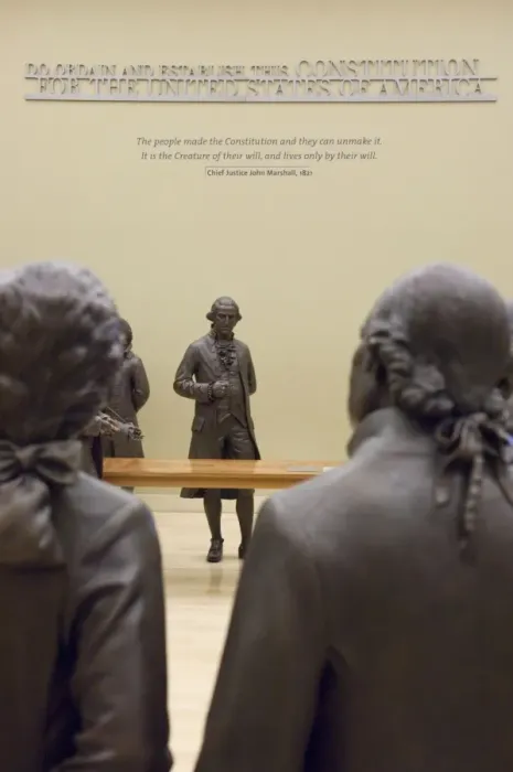 Framed Print : Lifesize bronze statues of the 42 delegates to the Constitutional Convention Framed Print : Lifesize bronze statues of the 42 delegates to the Constitutional Convention