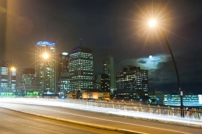Framed Print : Light trails at night on the bridge from Brisbane city centre to South Bank, Brisbane, Queensland, Australia, Pacific Framed Print : Light trails at night on the bridge from Brisbane city centre to South Bank, Brisbane, Queensland, Australia, Pacific
