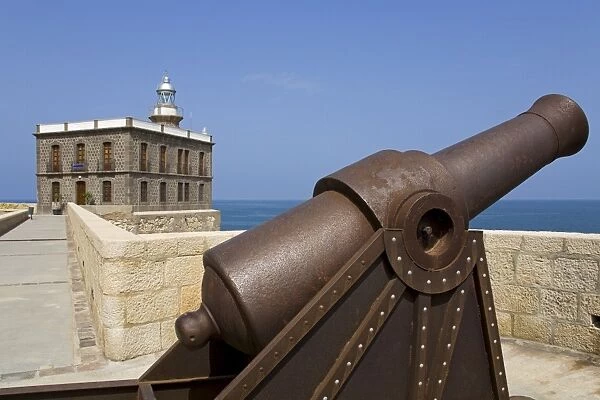 Lighthouse and artillery, Medina Sidonia (old town) District, Melilla, Spain